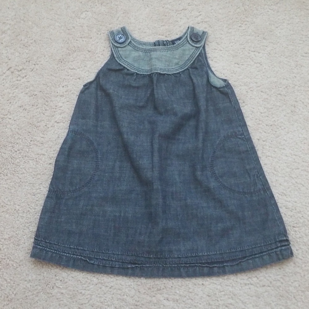Baby Gap Vintage Holiday 2008 Denim Pinafore Dress